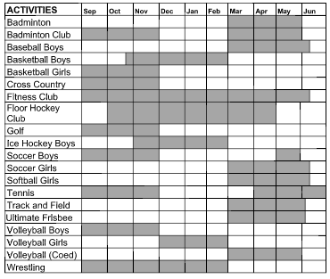 Athletic Activity Calendar